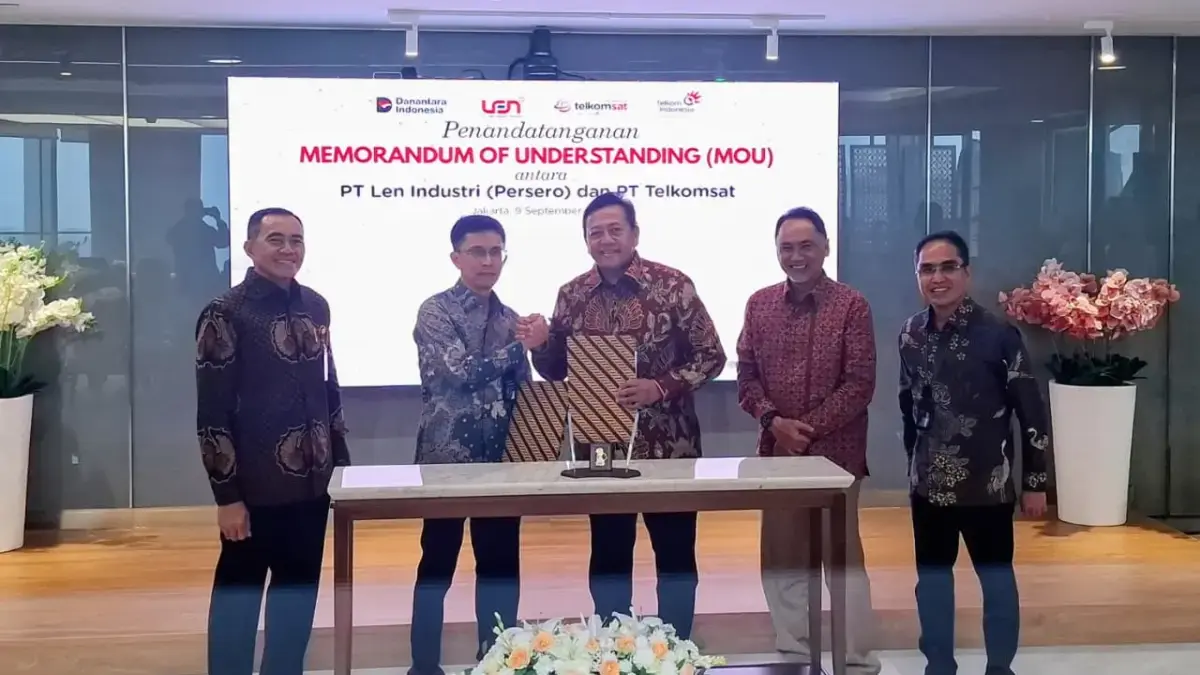 Kolaborasi Telkomsat dan Len Industri Perkuat Pertahanan Berbasis Satelit